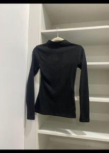 Black Neck Cut Out Top