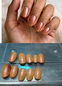 Shimmery Orange Press-On Nails