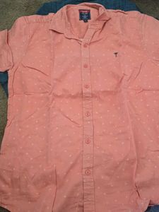 Salmon Short Sleeve Shirt w/ Tee - Size M