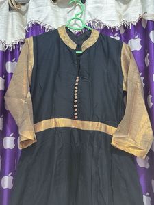Elegant Black &amp; Gold Ethnic Gown