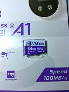 EVM 64GB Micro SD Card V30 A1 UHS U3 Speed 100Mbps