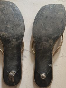 Gold ZARA Flip Flops