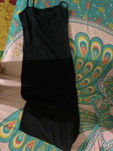 Black Divided slip dress