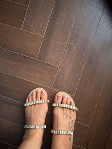 two strap embellished flats from Cai
