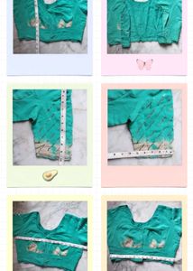 Brand New Turquoise Sequined saree &amp; blouse