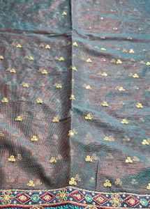 Embroidered shiner sheded saree