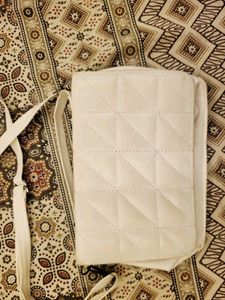 Elegant White Quilted Sling Bag for Women