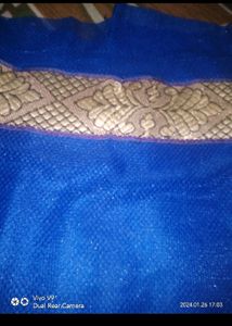 Royal Blue &amp; Gold Saree