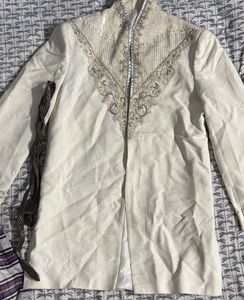 Ivory Embroidered Sherwani