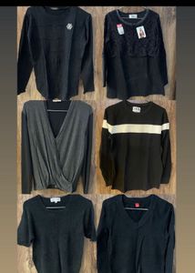 Stylish Gray &amp; Black Wrap Top