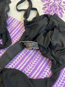 Black Bra and Thong Set