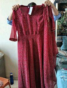 Beautiful Red Bandhani Kurta Set ✨👌🏻