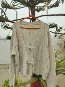 Beige Knit Cardigan