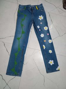 Custom Floral Jeans