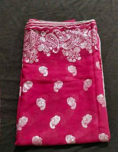 Rani color Saree with blouse