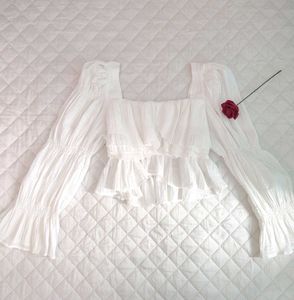 Combo sale white ruffle tops