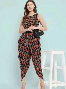 Cute Owl Print Dhoti jumpsuit