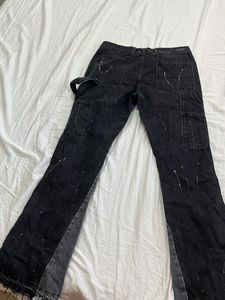 Stylish Black Paint Splatter Jeans