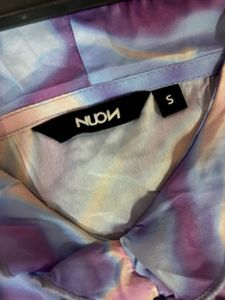 Pastel Abstract Print Ruffle Crop Top