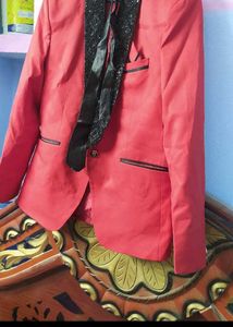 Blazer In Red Colour Party Wear