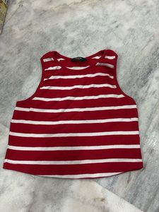 Red &amp; White Striped Tank Top