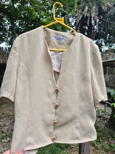 Elegant Beige Textured Blouse