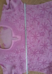 lilac authentic Chikankari Kurti