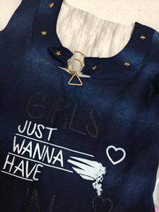 Navy Blue Denim Top
