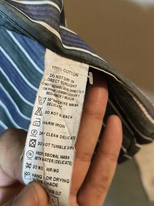 Benetton Men's Striped Dress Shirt
