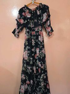 Floral Off-Shoulder Maxi Dress