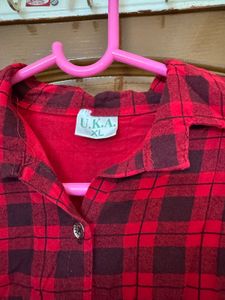 Red Plaid Long Sleeve Shirt