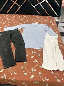 Men's Striped Kurta and Jeans Set