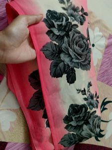 Beautiful Pink Floral Saree