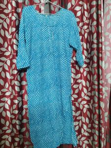 Blue Striped Cotton Kurta