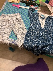 Blue Floral Print Kurta