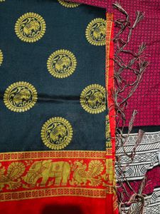 Beautiful Ethnic Saree with Elephant Motif
