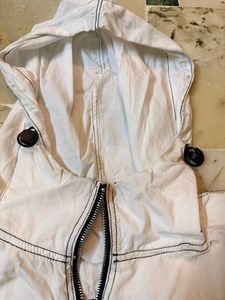 Y2k White Hooded Pullover Top