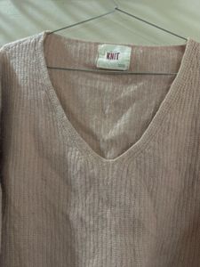 Cozy V-Neck Ribbed Knit Sweater