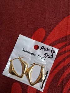 Premium Western Brass Gold Geometric Hoop Earrin