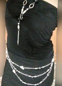 New Fancy Metallic Belt &amp; Long Neckpiece Set