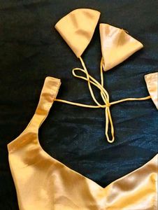 Satin Non Padded Strappy Deep neck Blouse