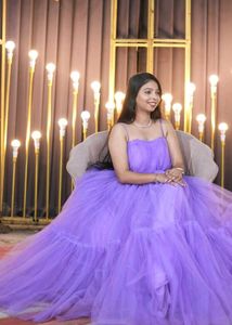 Stunning Purple Tiered Gown