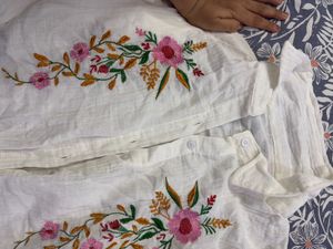 Embroidered White Kurta