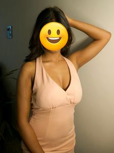Nude backless halterneck bodycon dress 🫠✨