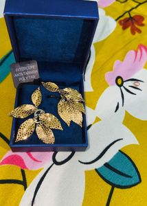 Gold Leaf Statement Earrings