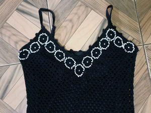 CROCHET DRESS WITH BEAD WORK