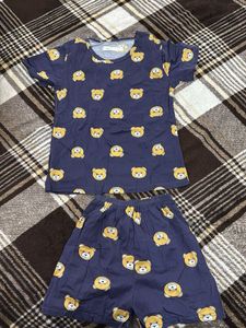 Cute Bear Print Pajama Set
