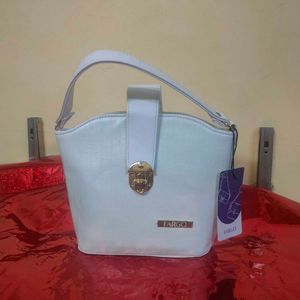 New White Stylish Fargo Handbag