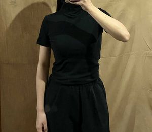 Black Turtleneck T-Shirt