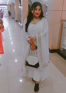 Platted Anarkali Set